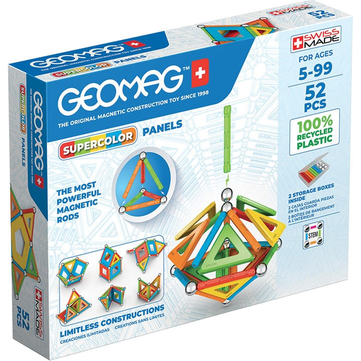 GEOMAG Magnetic Supercolor Panel - 52 Pieces - Multi