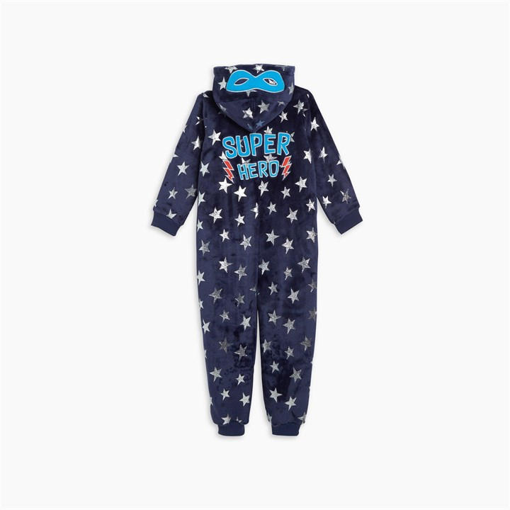 Navy - Studio - Younger Boys Super Hero Onesie