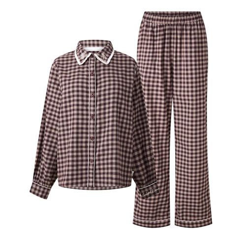 Chelsea Peers - Women's Long-Sleeve Cotton Shirt and Trousers Pyjama Set