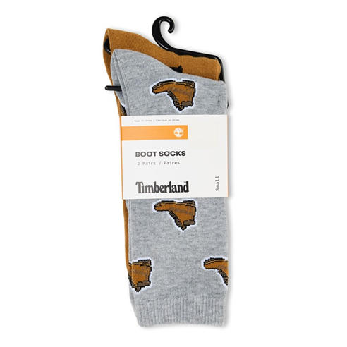 Timberland - 2 Pack Print Boot Crew Socks