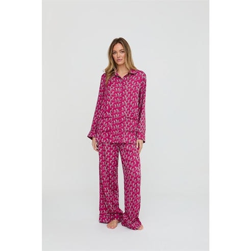 Lily and Lionel - Lily and Lionel Evie Long Sleeve Leopard Print Pyjama Set In Pink