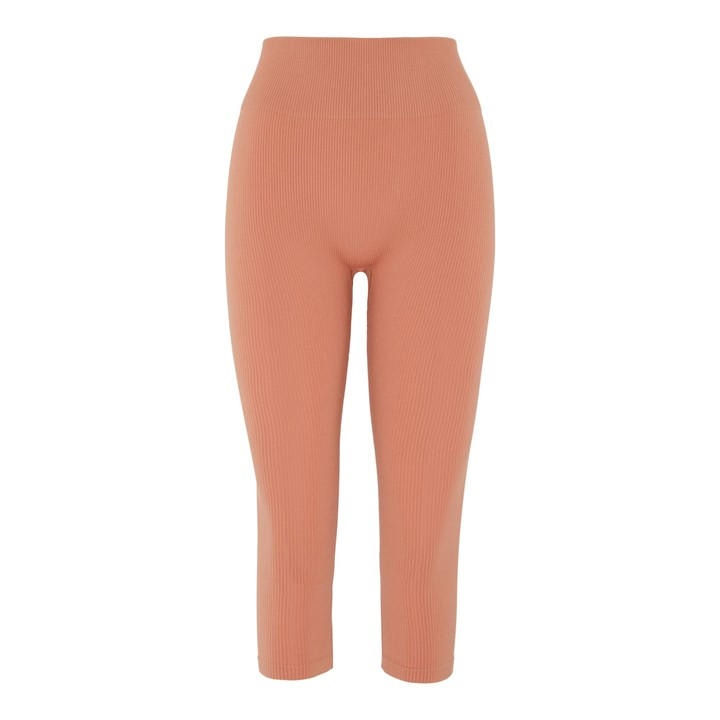 Hiit Seamless Ribbed Legging In Orange