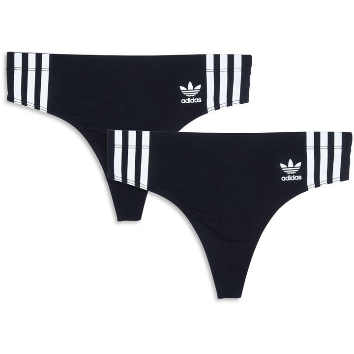 Adidas Originals Women's Multi Comfort Flex Cotton Thong 2-Pack Large