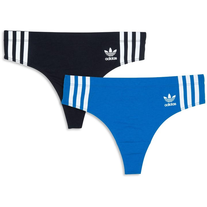 Adidas Originals Women's Multi Comfort Flex Cotton Thong 2-Pack Large