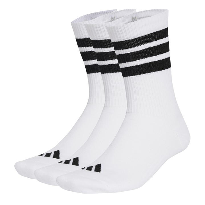 Adidas Unisex White 3-Pack Crew Socks Adults Size 8.5