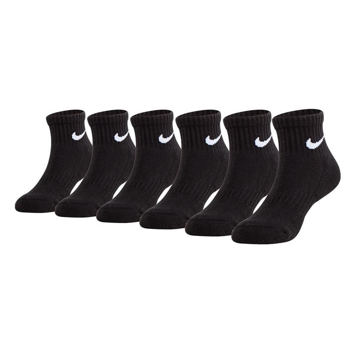Nike Unisex Kids Black 6-Pack Quarter Socks Infants - Size C3 - C7