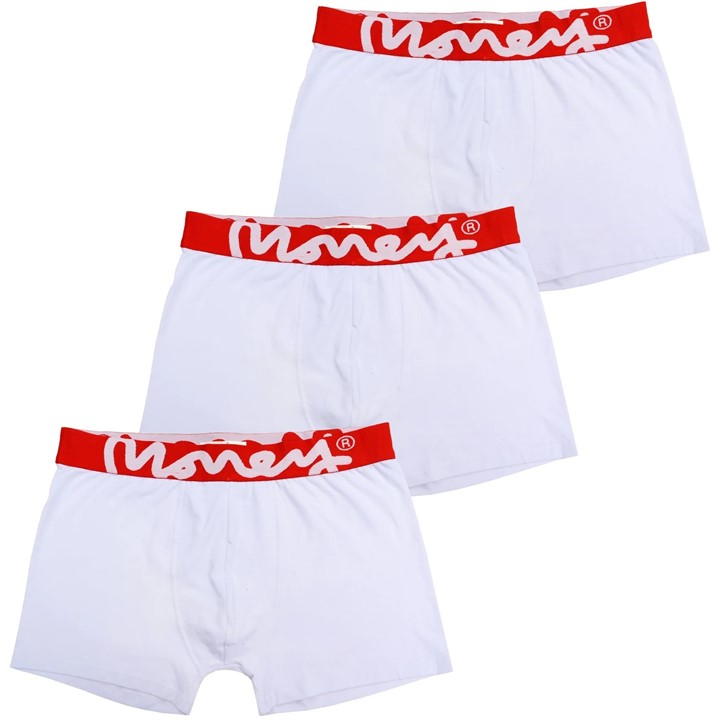 Triple White - Money - Chop White/Red 3Pk Trunks