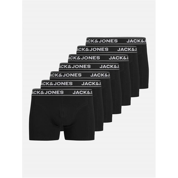 Jack And Jones Men's Black 7-Pack Trunks Large