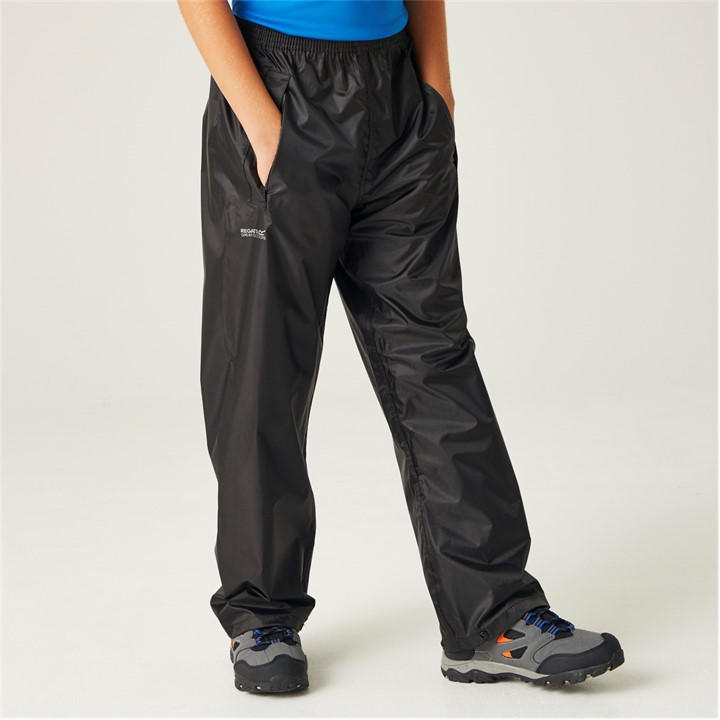 Regatta Unisex Kids Black Kids Stormbreak Waterproof Overtrouser Size 13 Years