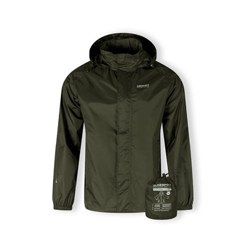 Minoti - Men packaway waterproof jacket with hood khaki
