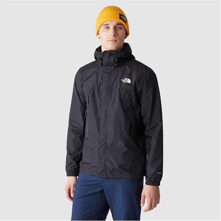 The North Face Embroidered-logo Hooded Jacket In Black