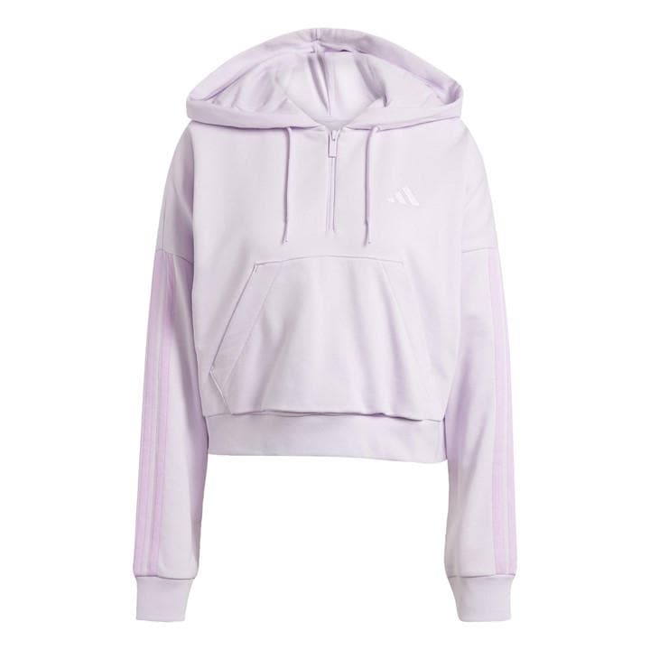 ADIDAS ORIGINALS ESSENTIALS 3-STRIPES QUARTER-ZIP HOODIE WOMEN