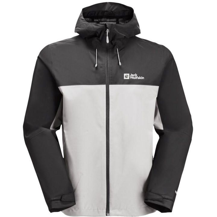 Jack Wolfskin Men's Grey Weiltal 2L Waterproof Jacket Medium