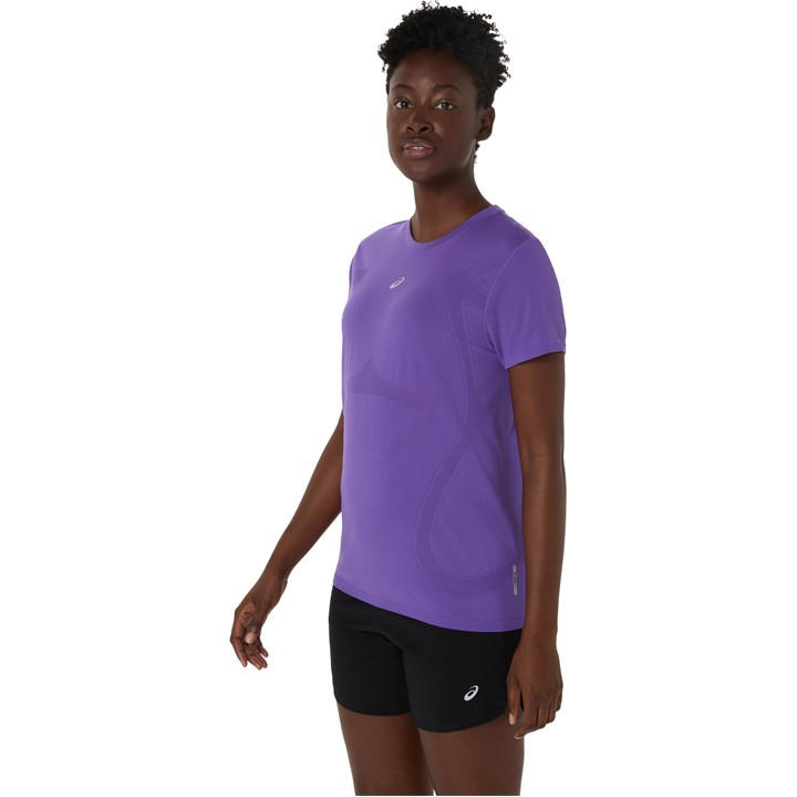 Asics Road Seamless Ss Top Running Women In Purple