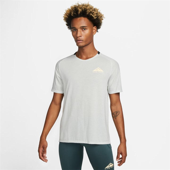 Nike Dri-fit Trail Men's Short-sleeve Trail Running Top In Gray