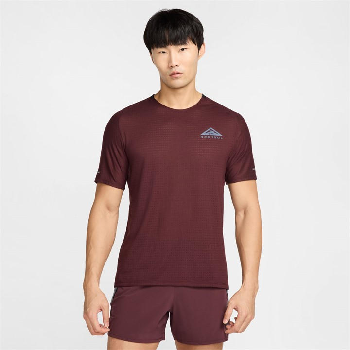 Nike Dri-fit Trail Men's Short-sleeve Trail Running Top In Red