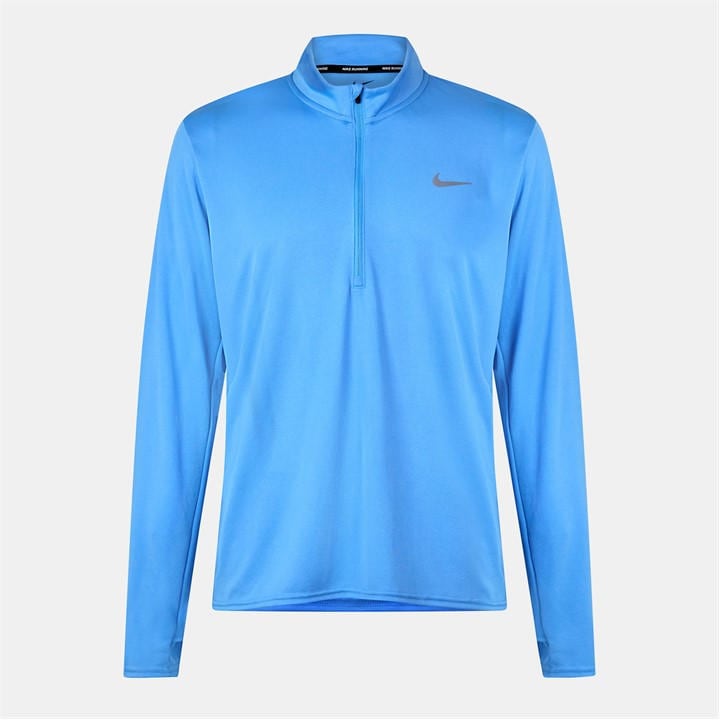 Nike Half Zip Core Long Sleeve Running Top Mens In Gray