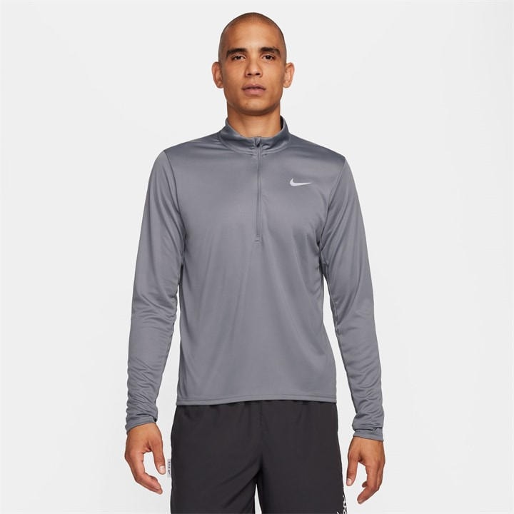 Nike Half Zip Core Long Sleeve Running Top Mens In Gray