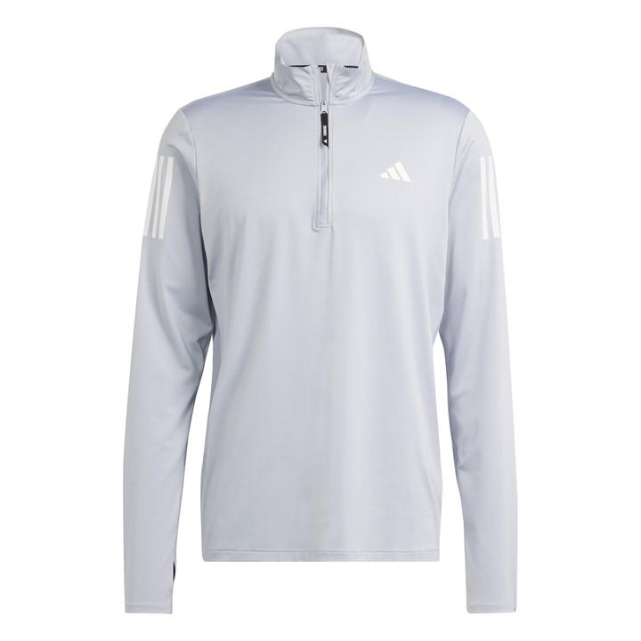 Adidas Men's Grey Own The Run Half-Zip Running Top Medium