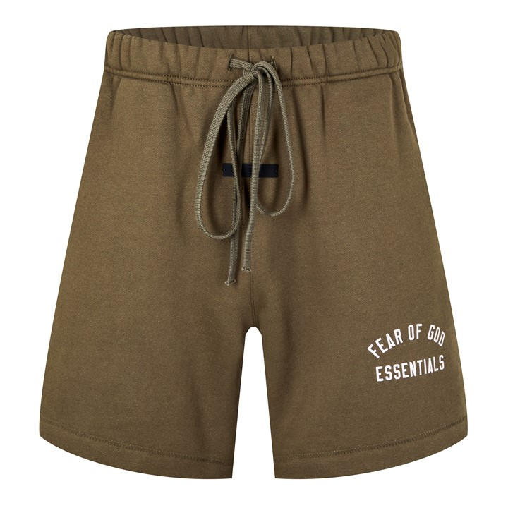 Fear Of God Essentials Men's Green Cotton Logo Shorts Extra Large