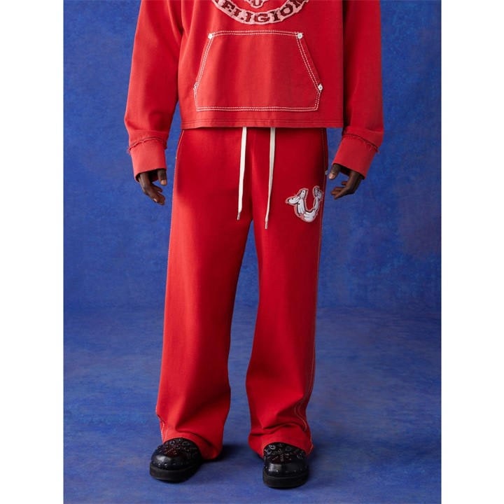 TRUE RELIGION WIDE LEG JOGGING BOTTOMS MENS