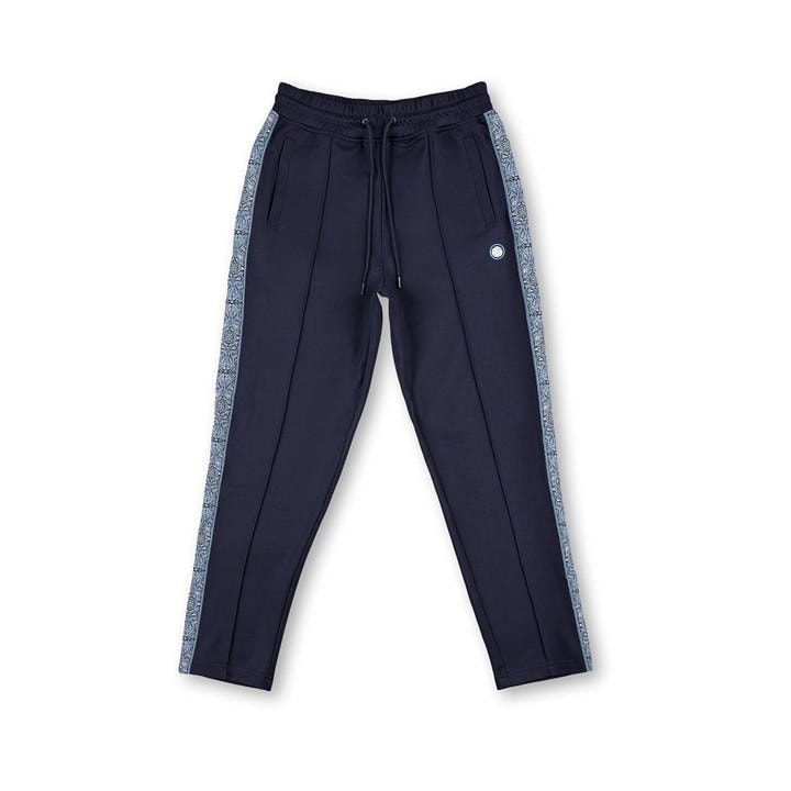 Pretty Green Men's Blue Eclipse Paisley Tracksuit Bottoms Extra Large