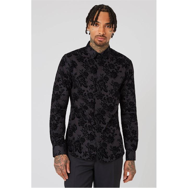 TWISTED TAILOR ARMADA SKINNY FIT FLOCKED SH