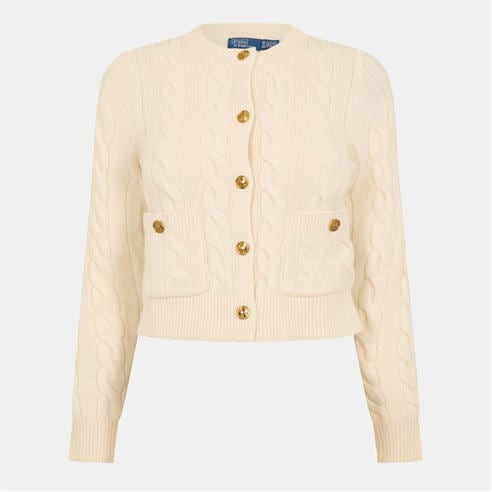 POLO RALPH LAUREN - Women's Cable Knit Button Front Cardigan