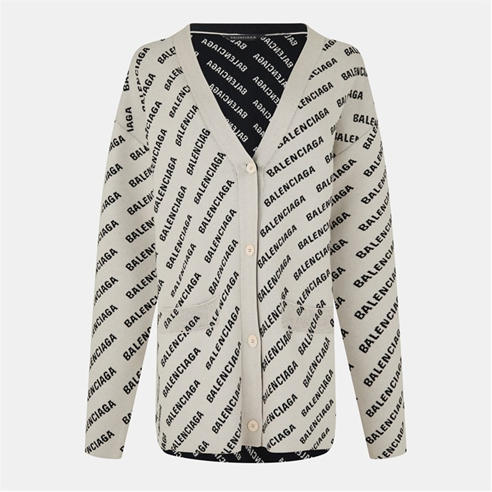 BALENCIAGA - Scrolling Logo Cardigan