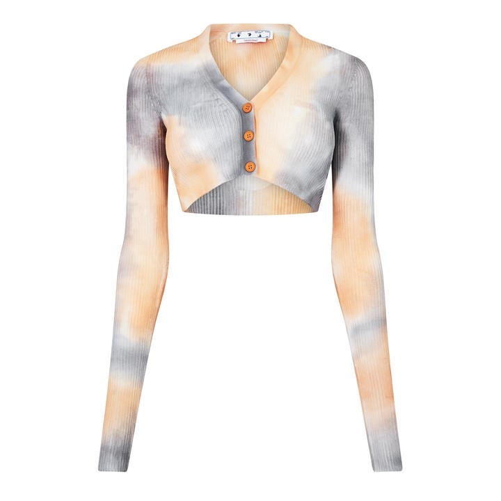Off White Women's Beige Tie Dye Cardigan Size 12