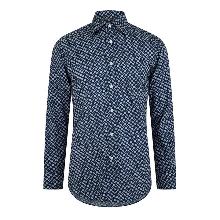 HUGO BOSS MEN'S HBC L JIMKENT PATTERNED LONG-SLEEVE SHIRT
