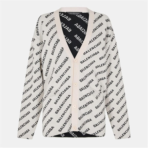 BALENCIAGA - Logo Jacquard Print Cardigan