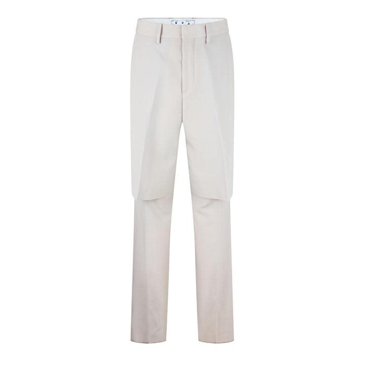 OFF-WHITE DOUBLE LAYER STRAIGHT TROUSERS