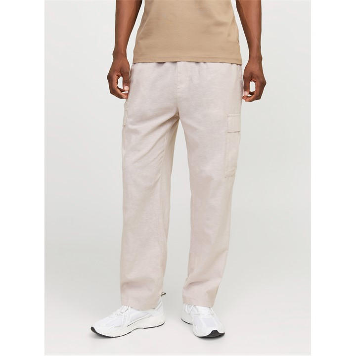 Jack And Jones Men's Beige Karl Cargo Trousers Large