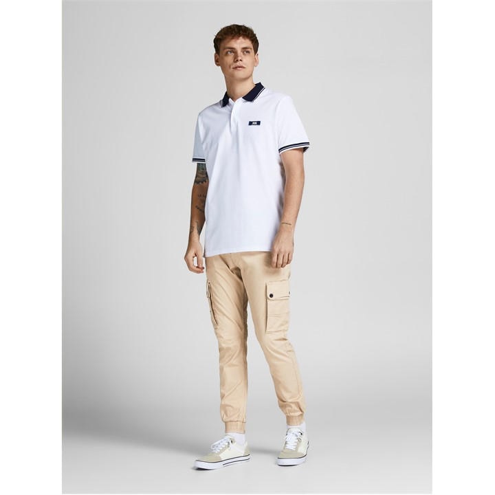 Jack And Jones Men's Beige Cuffed Cargo Large