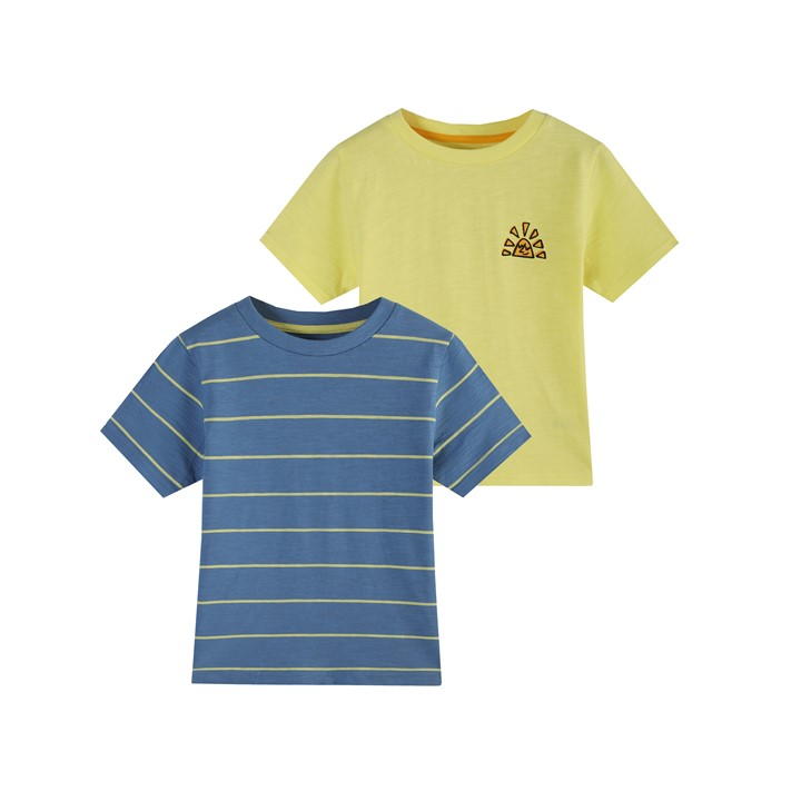 STRIPE/YELLOW - Studio - Younger Boys 2 pack Tshirts