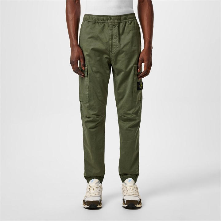 Stone Island Mens Green Raso Cargo Trousers - Extra Large