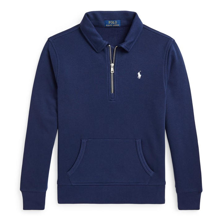 Polo Ralph Lauren Boys Blue French Terry Collared Sweatshirt