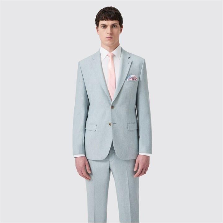Without Prejudice Men's Blue Archer Donegal Slim Fit Suit Jacket Large