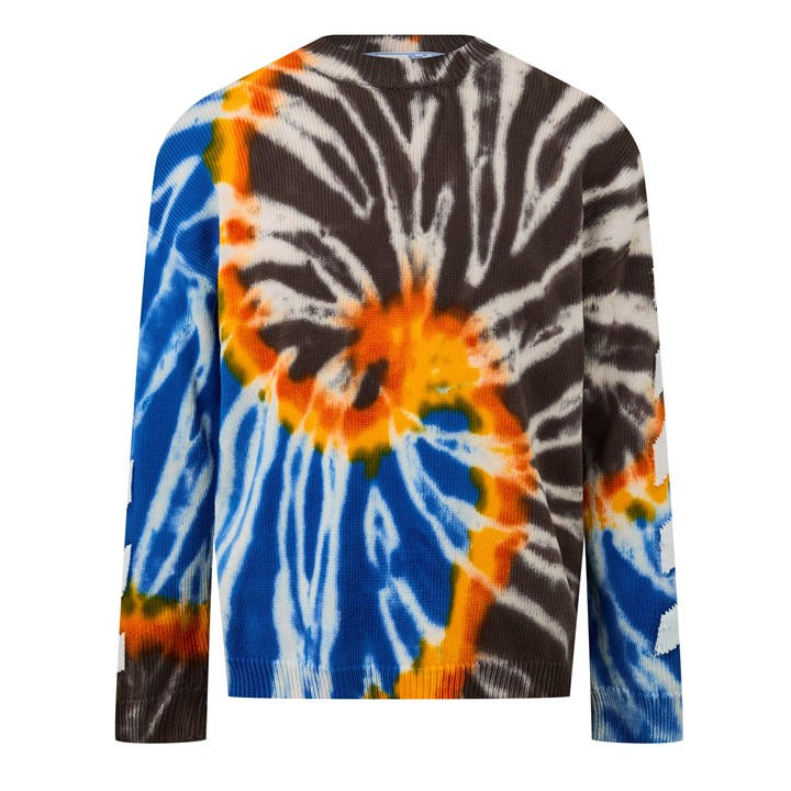 OFF-WHITE MEN'S TIE DYE SWEATER, ALL-OVER MULTICOLOURED