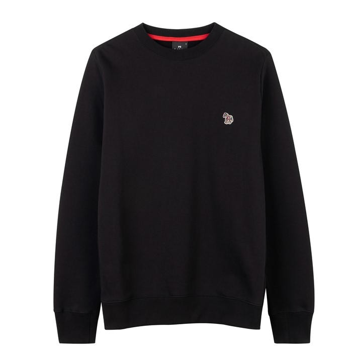 Ps Paul Smith Men's Black Zebra Crew-Neck Sweatshirt Small
