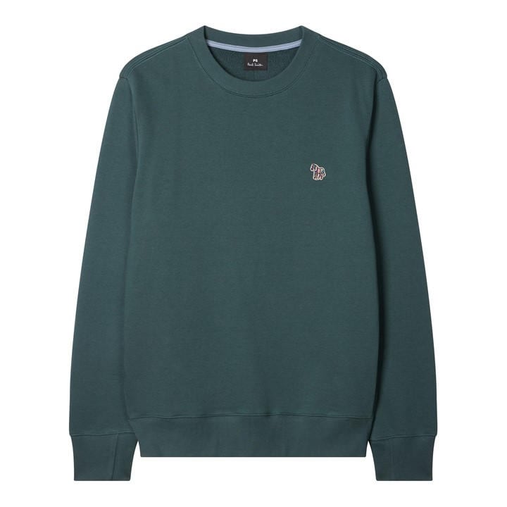 Ps Paul Smith Men's Green Zebra Crew-Neck Sweatshirt Large