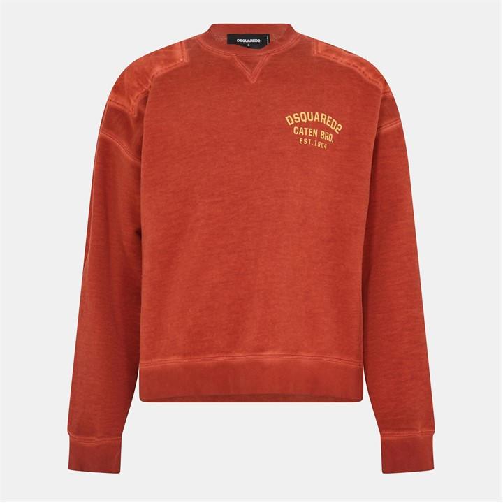 Dsquared2 Men's Red Dsq Caten Crew Sn54 Small