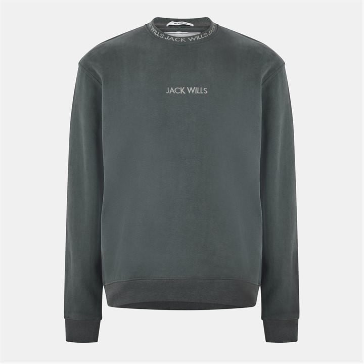 Jack Wills Men's Grey Jacquard Crew Sweatshirt