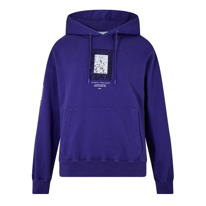 OFF-WHITE MEN'S SLIM HOODIE, GRAPHIC DESIGN