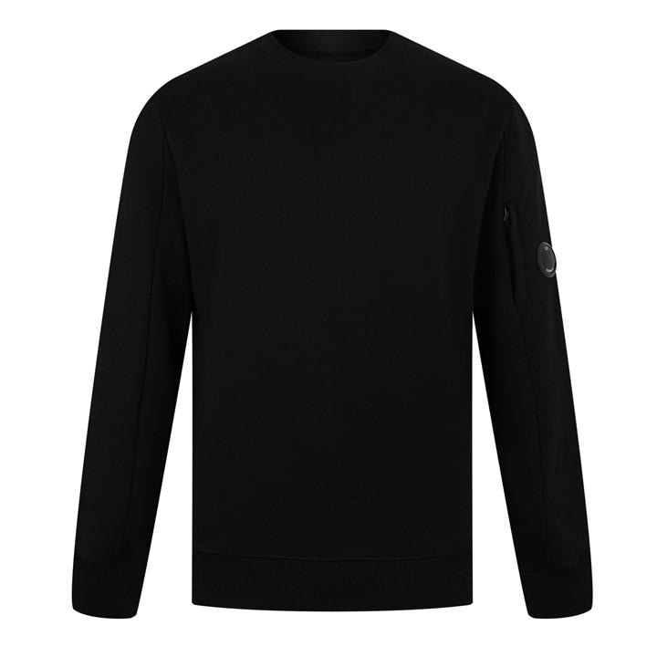 Cp Company Men's Black Lens Crew-Neck Sweatshirt 2XL