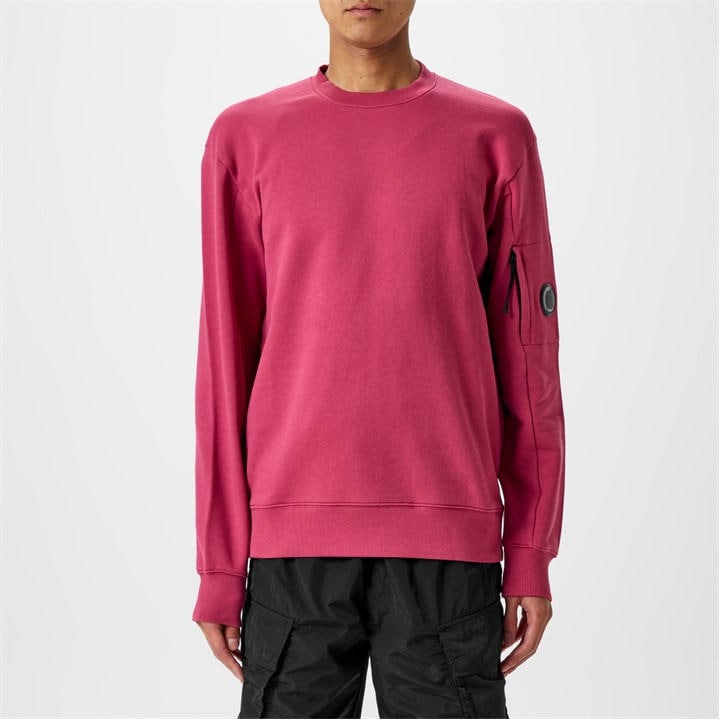 Cp Company Men's Red Heavyweight Lens Sweatshirt Small