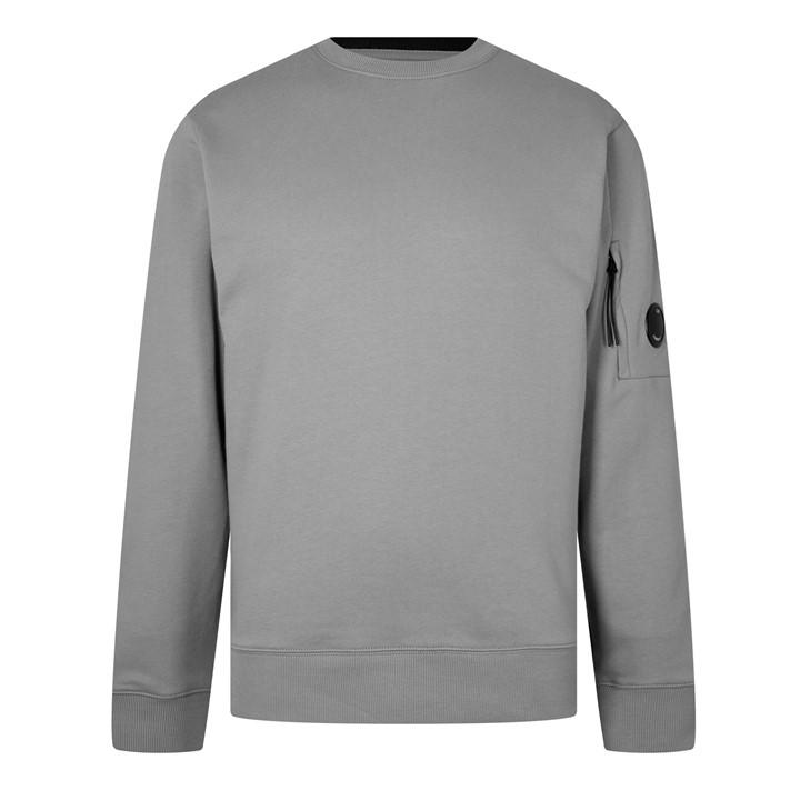 Cp Company Men's Grey Heavyweight Lens Sweatshirt Small