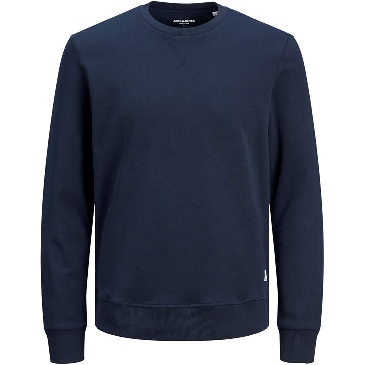 Jack And Jones Men's Blue Basic Crew Sweatshirt Extra Large