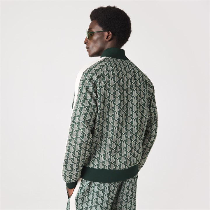 LACOSTE MONOGRAM ZIP SWEATSHIR